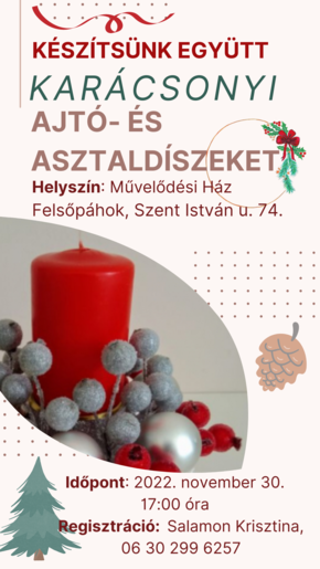 Adventi kzmves foglalkozs Felsphokon